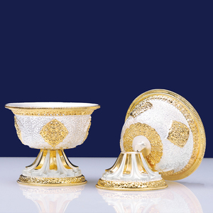 Huit bols tibétains en métal de bon augure bols en argent doré pour <span class=keywords><strong>le</strong></span> <span class=keywords><strong>Tibet</strong></span> - Product Image 3
