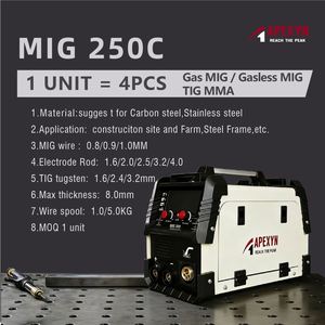 MIG250C <span class=keywords><strong>Saldatrice</strong></span> 4 in 1 <span class=keywords><strong>Gas</strong></span>/Senza <span class=keywords><strong>Gas</strong></span> MAG MMA TIG <span class=keywords><strong>per</strong></span> Uso Domestico Fai-da-te Edilizia Agricoltura MOQ 1 Unità - Product Image 4