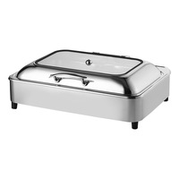 Chauffe-Plat Professionnel en Acier Inoxydable pour Hôtels, Buffets, Réceptions et Traiteurs – Ensemble Chauffe-Plats pour Maintien au Chaud des Aliments