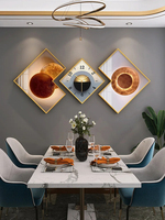 Tableau Mural Design Moderne pour Salon, Peintures Murales Décoratives Métalliques Luxe Or, Horloges Décoration Murale Maison