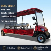 Voiturette de golf électrique Tarion à 8 places, sièges plats sur 4 rangées, moteur AC 4 kW, batterie colloïdale 72 V, autonomie de 90 km, couleur personnalisée