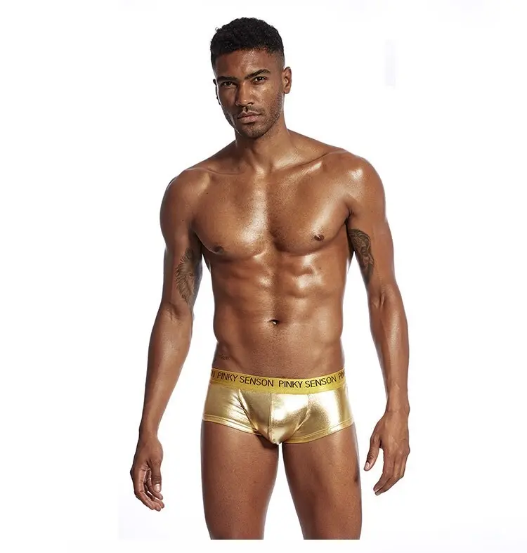 Sexy underwear homens Calças De Biquíni Tentação Calcinha Erótica Calcinha De Couro transparente patente Homens Thongs Calcinha Namorada Presente