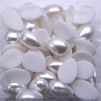 Perles demi-perles plates blanches en forme de goutte Bijoux de scrapbooking pour vêtements Artisanat Perles blanches en forme de goutte