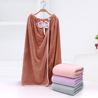 Peignoir de luxe en polaire corail tissée OEM 80*150cm avec nœud, séchage rapide, absorbant, serviette de bain sans bretelles