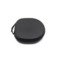 Étui rigide personnalisé en EVA noir pour casque audio, sac de transport portable avec poche en filet pour casques supra-auriculaires