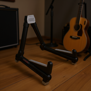 Supporto per Chitarra in Lega di Alluminio Gss, Regolabile e Pieghevole, per Chitarra Acustica, Elettrica e Basso, Uso su Palco e in Studio - Product Image 2