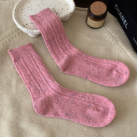 Chaussettes épaisses, chaussettes mi-mollet pour femmes, épaissies et chaudes pour l'automne et l'hiver, chaussettes en laine, chaussettes longues torsadées
