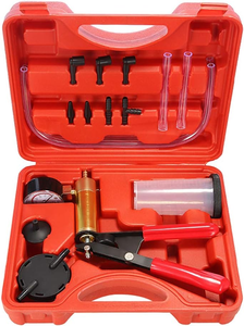 Kit <span class=keywords><strong>de</strong></span> purge <span class=keywords><strong>de</strong></span> <span class=keywords><strong>liquide</strong></span> <span class=keywords><strong>de</strong></span> <span class=keywords><strong>frein</strong></span> automobile avec jauge et adaptateurs pour diagnostic <span class=keywords><strong>de</strong></span> vélos, motos, voitures et camions - Product Image 2