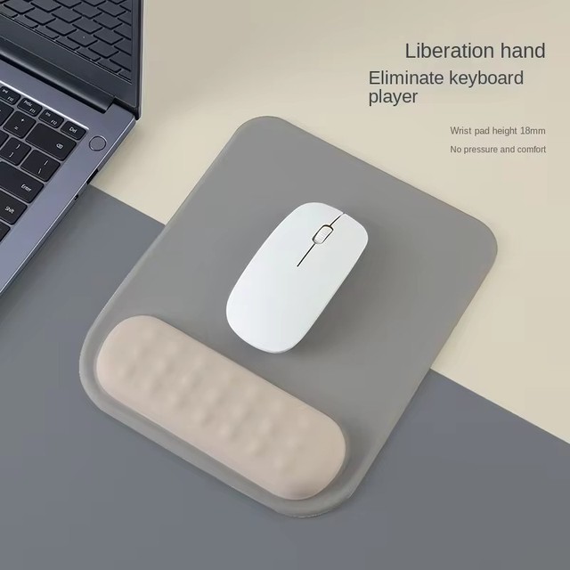Mouse Pad With Wrist Rest Pad Ergonomic Anti-slip Silicone Base Mouse Pad Memory Foam Wrist Pad for Home Office  Accessories