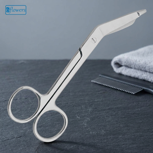 <b>Left</b>-<b>Handed</b> Ergonomic Bandage <b>Scissors</b> for Nail Care Beauty Manicure Tools Sharp Stainless Steel Blade Straight Type Steel - Product Image 2