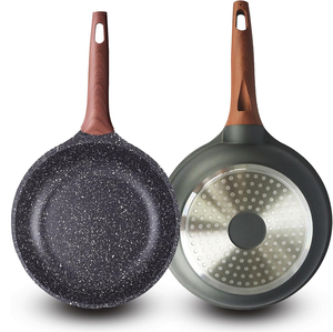 High Quality Modern Metal Ceramic Coated <b>Pot</b> <b>Pan</b> Silicone Glass Lids Soft Touch Handle Non-Stick Die Cast Aluminum Cookware Set - Product Image 2