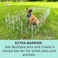 Panneaux de clôture de jardin décoratifs en métal, résistants à la rouille, barrière anti-animaux/chiens/animaux domestiques avec bordure pour jardin et parterre de fleurs