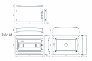 กล่องพลาสติกกันน้ำ TMA(HA) ซีรีส์ HA-18 กล่องจ่ายไฟ - Product Image 2