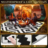 Tapis de camping en plein air à éclairage LED personnalisable tapis portable en polypropylène imperméable et durable pour patio RV illuminé lavable