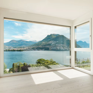 Ventanas de aluminio modernas personalizadas Ventana de imagen grande Columpio Estilo abierto Malla de pantalla de fibra de vidrio Black Star Especificaciones del proveedor - Product Image 2