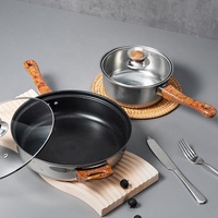 Ensemble de 12 ustensiles de cuisine en acier inoxydable triple couche antiadhésif avec bouilloire amovible, casseroles et poêles