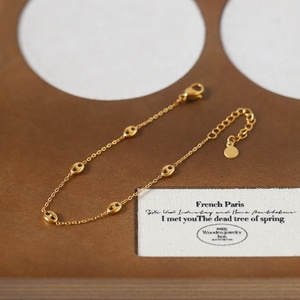 Ensemble <span class=keywords><strong>de</strong></span> bijoux pour <span class=keywords><strong>femme</strong></span>, collier et bracelet à maillons en acier inoxydable plaqué <span class=keywords><strong>or</strong></span> 18 carats, motif <span class=keywords><strong>grain</strong></span> <span class=keywords><strong>de</strong></span> <span class=keywords><strong>café</strong></span> et nez <span class=keywords><strong>de</strong></span> cochon, anti-ternissement, tendance - Product Image 4
