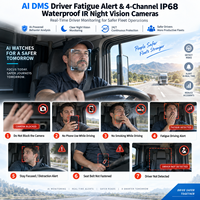 Système de gestion de flotte télématique 4G 10,1 pouces, kit caméra 6 canaux 1080P, AI ADAS BSD DMS, suivi GPS, DVR mobile pour camion et bus