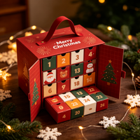 Boîte de calendrier de l'avent de Noël de luxe à 24 tiroirs pour bijoux et cosmétiques haut de gamme, coffret cadeau compte à rebours