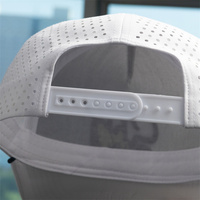 Gorra de Béisbol de 5 Paneles para Hombre de Alta Calidad con Logotipo Bordado y Corte Láser en Material de Nailon, Impermeable, Deportiva, con 5 Cordones