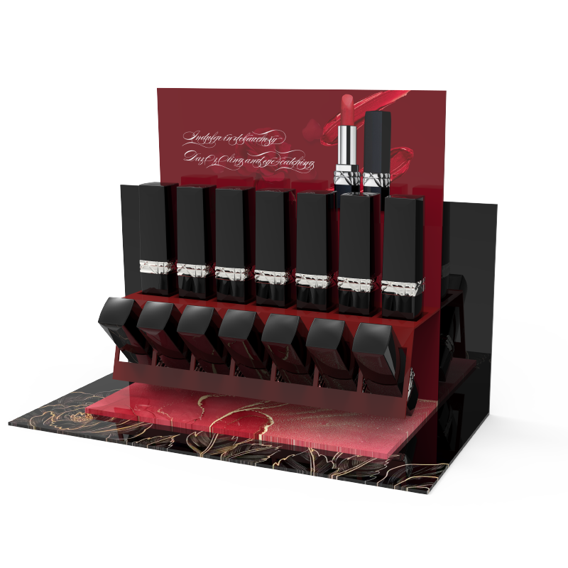 Customizable Acrylic Tabletop Display Rack for Lipstick Cosmetics Counter Display Type for Shopping Malls and Cosmetics Stores — view 5