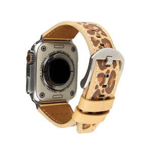 Correa de reloj Upro de cuero genuino para Apple Watch 7 6 5 4 3 2 1, correa para Iwatch 5 con estampado de leopardo, correa de cuero de 38/40/41 45/44/42 mm - Product Image 5
