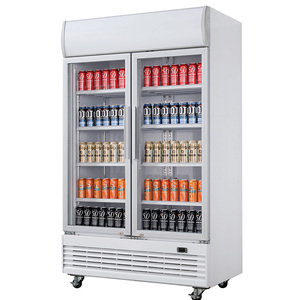 Dukers Auto Defrost Upright Beverages Showcase With <strong>Double</strong> Glass <strong>Doors</strong> Freezer <strong>Refrigerator</strong> - Product Image 4