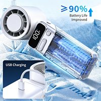 Ventilateur personnel portable 100 vitesses, rechargeable USB 6000 mAh, autonomie 10h, rotatif à 180°, pliable, portatif, vent puissant 10m, faible bruit