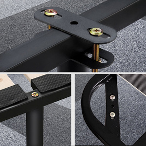 Pieds de lit réglables noirs de 100 cm avec tiges de support pour cadre de lit, design moderne et simple - Product Image 1