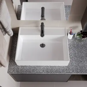 CUPC moderno bagno profondo bacinelle bagno bianco ceramica rettangolare arte lavabo