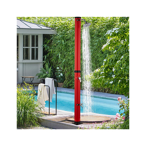 Douche solaire de jardin CYEN de haute qualité, 20L, en PVC, pour <span class=keywords><strong>piscine</strong></span> et jardin, noire et rouge - Product Image 4