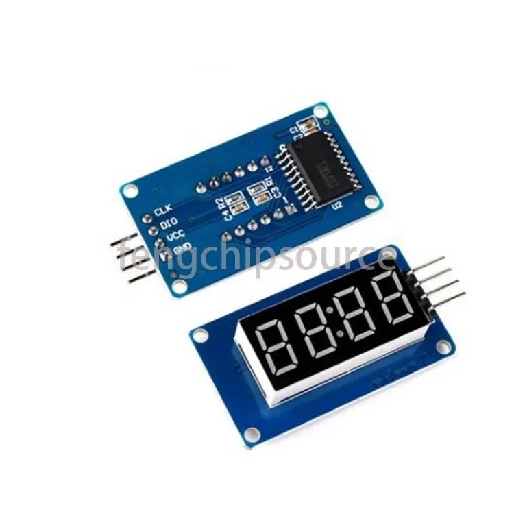 TM1637 4-digit digital tube display module LED brightness adjustable with clock point accessories building blocks XD