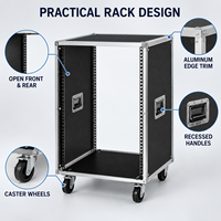 Rack d'amplificateur en aluminium blanc 4/6/8/10/12/14/16/18/20/22/24/26U, flight case pour équipement audio professionnel KTV à domicile