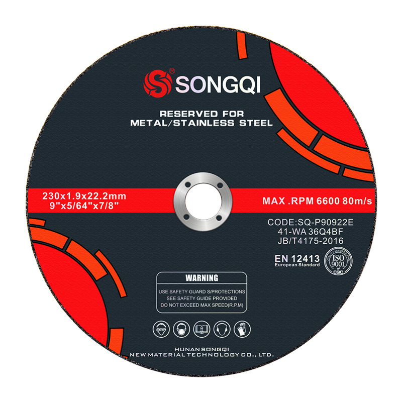 SONGQI 9 "इंच धातु काटने डिस्क घर्षण उपकरण T41 230*1.9*22.23mm काटने पहियों धातु डिस्क inoxs के लिए