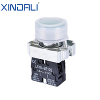 Interruptor de botón pulsador de encendido LAY5-BP31 IP65 10A 220V momentáneo con reinicio automático, cabezal redondo plano pequeño de 22mm y cubierta protectora