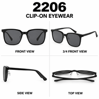 En gros, montures de lunettes détachables pour verres correcteurs, avec verres teintés anti-radiation et kit de clips de monture confortable