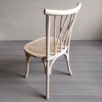 Chaises en bois en osier blanc lavé empilables pour événements, mariages, fêtes, chaises en bois à dossier croisé pour hôtel