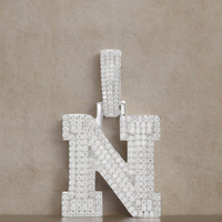 Pendentif lettre M en argent 925 plaqué or 18 carats avec moissanite D VVS, bijou tendance hip-hop pour soirée, certificat GRA, breloque glacée