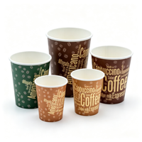 Gobelets en papier kraft biodégradables à paroi simple, de qualité alimentaire, avec logo personnalisé, pour usage familial et en supermarché