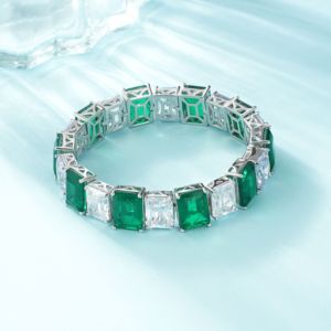 925 Silver <b>Glass</b> Bracelet Fashion Shiny Party Festival Everyday Birthday Gift for Girls Surprise L - Product Image 1