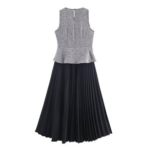 MYST&ZA Abbigliamento Donna 2025 Inverno Nuovo Elegante Abito Senza Maniche con Collo Tondo e Pieghe in Stile Casual Chic - Product Image 6