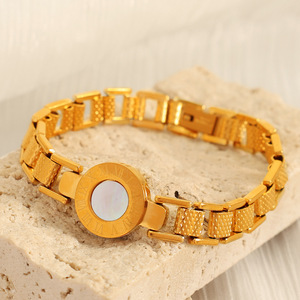 Pulsera de Reloj Estilo Europeo Americano, Brazalete de Acero de Titanio con Números Romanos, Joyería Unisex de Moda - Product Image 3