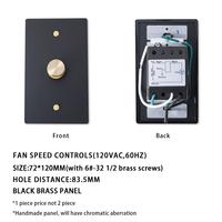 Commutateur de vitesse de ventilateur de plafond en laiton, panneau en laiton, 120V, norme américaine, bouton moleté, régulateur de vitesse de ventilateur, 60Hz