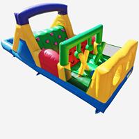 Structure gonflable commerciale de 22 pieds pour grands enfants, parcours d'obstacles gonflable avec piscine à jets d'eau, toboggan aquatique large, château gonflable de 22x8x8.2 pieds