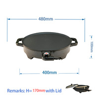 KINBO Machine à Injera Électrique Grande Taille 400mm pour Crêpes et Pancakes, Revêtement Antiadhésif, 600W, Usage Domestique et Hôtelier