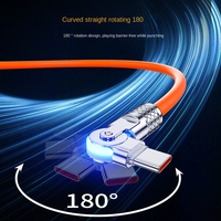 Cable de Datos de Aleación de Zinc Estilo Mecha con Doble Curvatura y Rotación de 180 Grados, 1 Metro, Compatible con Laptops de 17 Pulgadas, Carga USB-C para Móviles