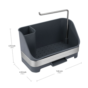 Organizzatore per Lavello in Acciaio Inox Masthome, Porta Spugne con Supporto per Panni, Accessori per Pulizia Cucina - Product Image 6