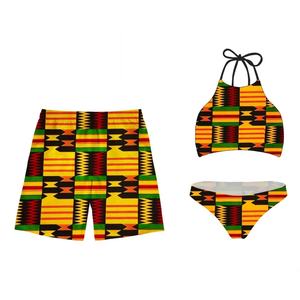 Traje de Baño de Lujo Personalizado de Alta Calidad para Parejas, Bikini Arcoíris, Ropa de Playa para Mujer y Hombre, Conjunto de 3 Piezas, Spandex/Poliéster de Secado Rápido - Product Image 6