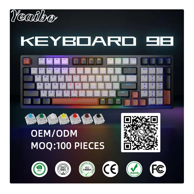 yeaibo cover tablet white devices touch cidoo keycaps v65 switches keycap pc mini keyboards wireless mechanical gaming keyboard