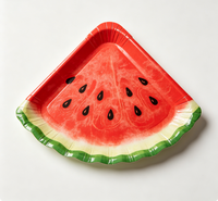 Assiettes jetables écologiques en forme de pastèque, style fruit, pour le camping, nouveauté estivale, assiettes en papier